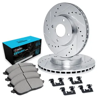 R1 Concepts WGWH1-73040 E- Line Series Rotor - D/S - Silver W/ Ceramic Pads & Hdw